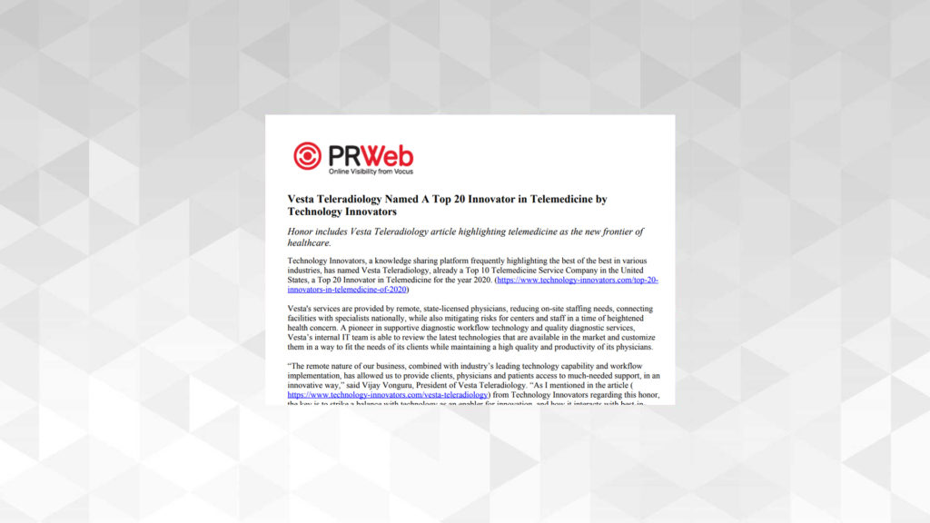 Vesta Teleradiology Company