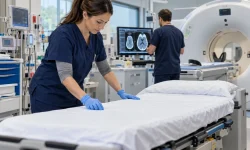 CT imaging suite being prepared for emergency radiology coverage