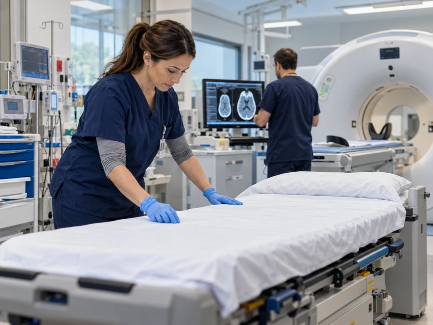 CT imaging suite being prepared for emergency radiology coverage